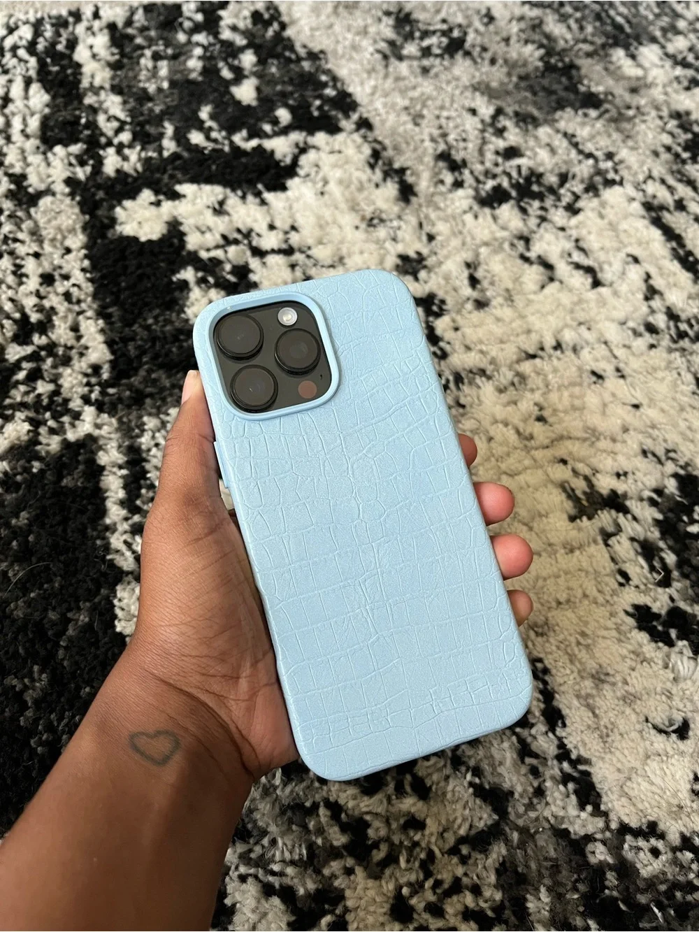 Light Blue Textured Phone Case for iPhone - Slim Protective Cover
